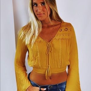 Yellow Off the Shoulder Top